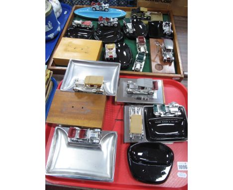 Lesney Production Vintage Cars, in the form of desk stands etc:- Two Trays