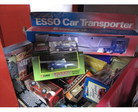 TV and Product Themed Boxed Diecast Vehicles, including Esso car transporter, Lovejoy, Dad's Army, etc:- One Box