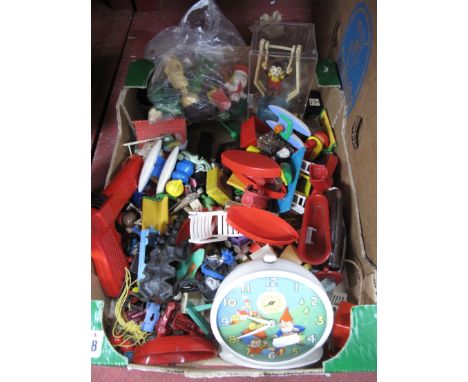 Smith's 'Noddy' Bedside Alarm Clock, dolls house furniture etc:- One Box