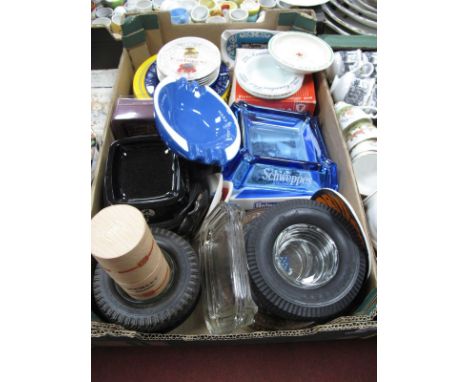 Firestone Tyre Ashtray, Workshop Prize Ales &amp; Stout ashtray, Embassy ashtray, Taplow Scotch Whisky ashtray, Schweppes ash