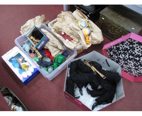Approximately Eighteen 1970's Wood/Fabric String Puppets, by The English Puppet Manufacturer 'Shorty and Friends' plus one la