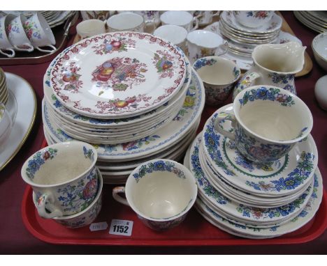 A Masons Ironstone China Tea Dinner Service 'Strathmore' Pattern,  together with a pair of Masons ironstone plates, fruit bas