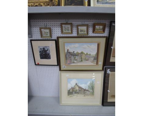 Peter Bentley (Baslow Artist) 'Ashford', watercolour signed and dated '90, 24.5 x 34.5cm and 'Bubnell Lane, Baslow', watercol