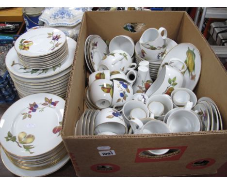 Royal Worcester 'Evesham'; Casserole dishes, flan dishes, jugs, ramekins, bowls etc:- One Box