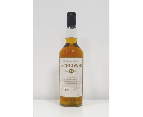 INCHGOWER 13YO - MANAGER'S DRAMA bottle of malt from the Manager's Dram series of bottlings.  Inchgower 13 Year Old Single Ma