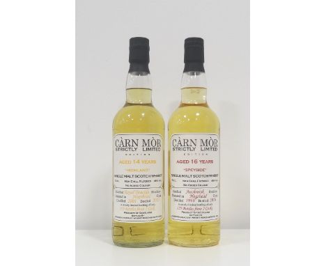 TWO CARN MOR "STRICTLY LIMITED" BOTTLINGSTwo bottles of Carn Mor bottlings from their Strictly Limited Edition.  Auchroisk 16