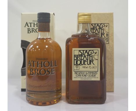 PAIR OF WHISKY LIQUEURSFor those who appreciate a sweeter side to whisky.  One Stag's Breath Liqueur.  70cl.  19.8% abv.  Fin