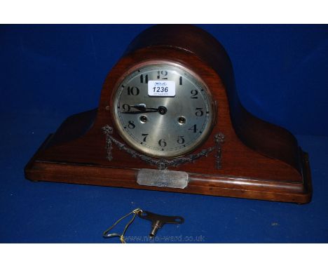 A Napoleon Mantel Clock with silver presentation plaque '1927'
