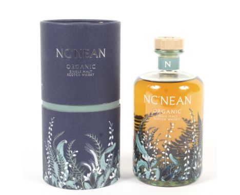 A bottle of NC'NEAN Organic Single Malt Scotch Whisky. Boxed, 70cl, 46% vol.
