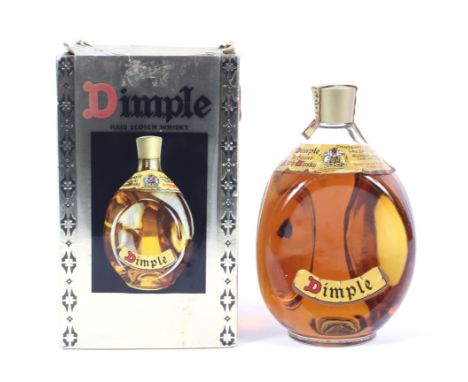 A bottle of Haigs Dimple Scotch Whisky, boxed, no quantity shown, 43% vol.