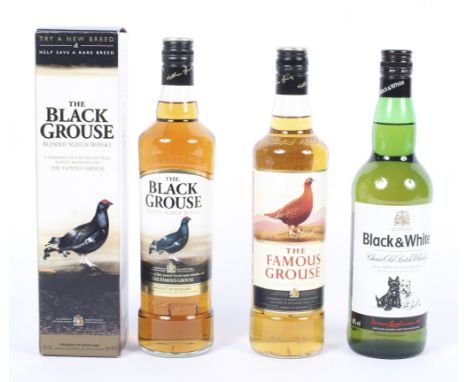 Three bottles of whisky. Comprising: The Famous Grouse blended Scotch whisky, 70cl, 40% vol, The Black Grouse blended Scotch 
