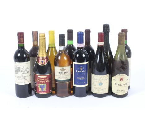 Twelve assorted bottles of wine. Comprising, one bottle of Jacobs Creek Chardonnay, 75cl, 11.5% vol, one bottle of Moyston Ch