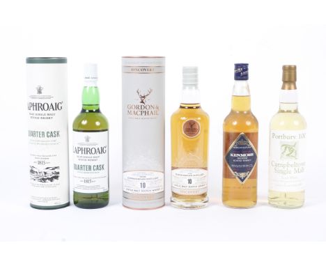 Four bottles of Scotch Whisky. Comprising one Portbury 100 Cambeltown single malt matured for 7 years, 70cl, 46% vol, one Gor
