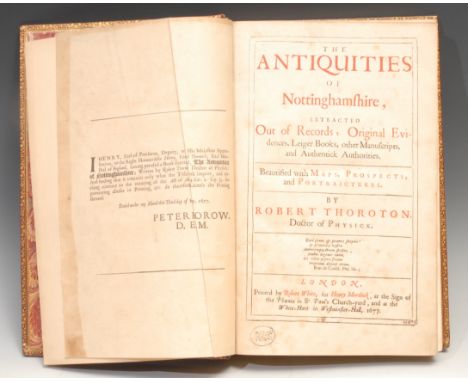 First Edition 1677, The Antiquities of Nottinghamshire, Extracted Out of Records, Original Evidences, Leiger Books, other Man