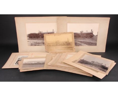 Photography - Railwayana - a collection of 19th century photographs of railway locomotives, many pictured with owners and cre