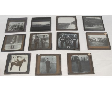 Photography - Militaria - a collection of late 19th century magic lantern slides, military subjects, India, South Africa, 1st