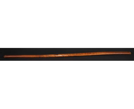 Tribal Art - an African club or staff, sgraffito carved with animals and geometric motifs, 99.5cm long, early 20th century 