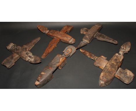 Tribal Art - a Dogon figural door lock, 33cm long, Mali, West Africa; others 