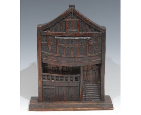 Architectural History - Folk Art - Treen -  Historic Buildings - an oak panel, carved with a view of God’s Providence House, 