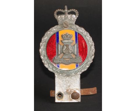Automobilia - Motoring - a chrome and enamel car badge, of military interest, depicting the insignia of the Wiltshire Regimen