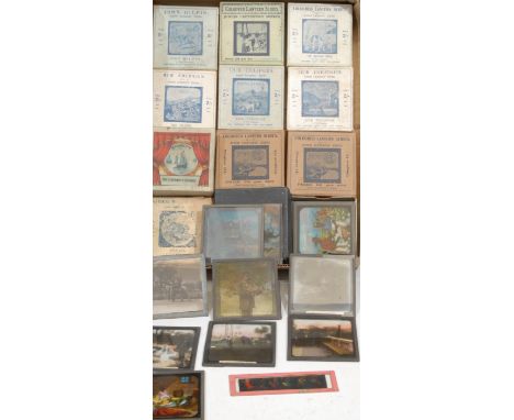 Photography - a collection of magic lantern slides, boxed sets, various subjects, Our Colonies, India, South Africa, The Brit