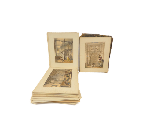NASH JOSEPH.&nbsp;&nbsp;The Mansions of England in the Olden Time. 94 fine hand col. lithograph plates in 92 card mounts from