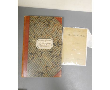 SALTMARSHE ARTHUR.&nbsp;&nbsp;Executors Accounts of the Estate of the Late Arthur Saltmarshe Esq., Deceased. Very neat manusc