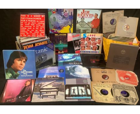 Vinyl Records - LP's, 12" singles and 78's, various genres including rock, pop, classical, etc, artists include Slade, Commun