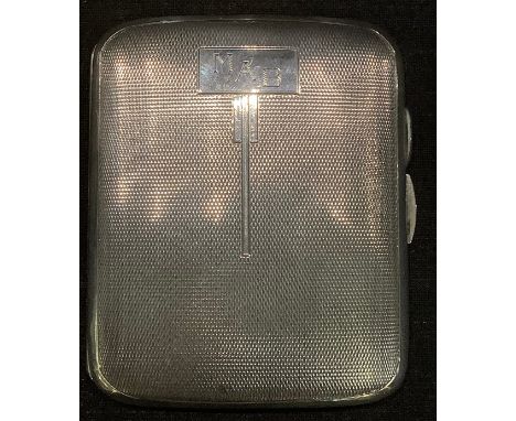 A silver cigarette case, Birmingham 1935, 64.6g gross 