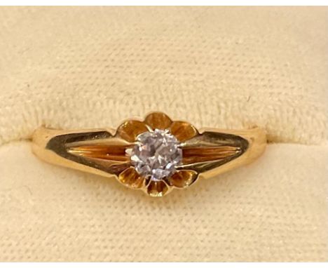 An 18ct gold diamond solitaire ring, approx. 0.25ct, ring size S, 4.43g, boxed 