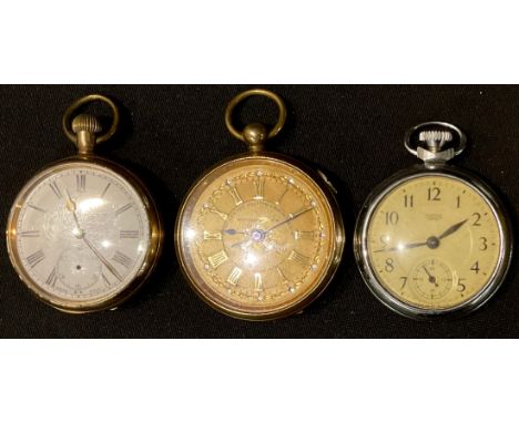 Pocket Watches - a centre second chronograph; an Acme lever pocket watch; a Smiths pocket watch (3) 