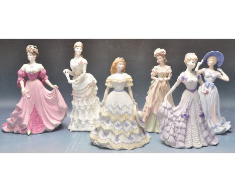 A group of five late 20th century Coalport lady figures belonging to the 'Age of Elegance' series to include 'Summer Gala', '