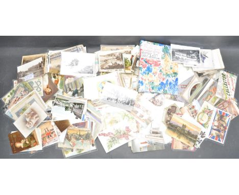 Postcards - a large unsorted collection of approx 600+ assorted early 20th century Edwardian and later postcards. Includes an