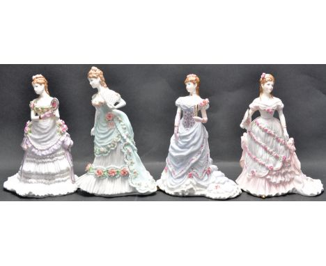 A group of four late 20th century Coalport and Royal Worcester lady figurine belonging to the 'Splendour at Court' series to 