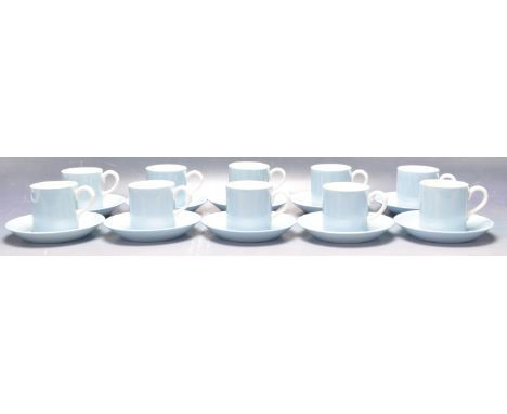 Wedgwood - Summer Sky - An ten person English pottery coffee service in the Summer Sky colourway compressing cups / cans and 