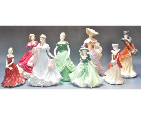 A collection of Royal Worcester lady figures to include 'Holly' and 'Christmas Rose' from the Les Petties series, 'Natasha', 