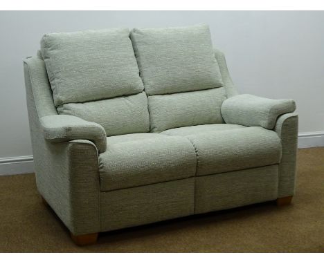 Parker Knoll Albany two seat sofa upholstered in Talluca Green fabric, W135cm, (12 months old)