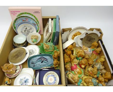 Collection of Pendelfin figures, Poole Pottery, Wedgwood, Royal Worcester and other decorative ceramics in two boxes