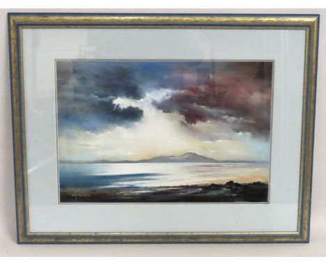 A framed Shirley Shackleton pastel painting titled "Solway", image size 545mm x 370mm