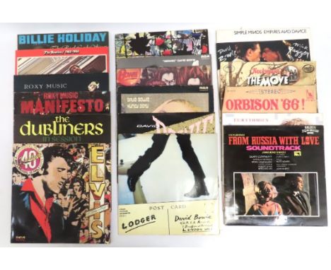 A quantity of approx. 30 vinyl LP's including The Beatles, David Bowie (6), Billie Holiday, Roy Orbison (orange pressing), Si