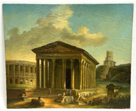 An antique oleograph of Greek landscape, 610mm x 505mm
