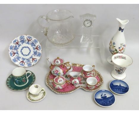 A continental porcelain child's tea set, an Edwardian water jug, a Wedgwood "Floral Girls" coffee can & saucer & other items