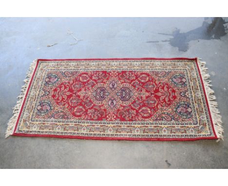 An approx. 5'10" x 3' floral patterned runner AF