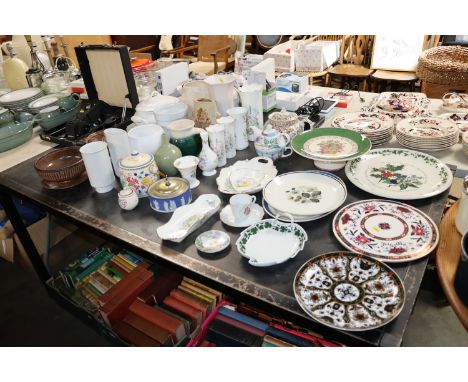 A large quantity of various china to include Aynsley "Wild Tudor"; a Bernard Rooke vase; Royal Worcester cake plate etc