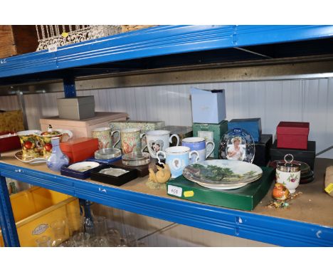 A quantity of various sundry china to include Commemorative ware, Royal Worcester egg coddler, Stuart glass photo frame 
