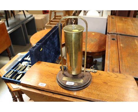 A Trench Art dinner gong with presentation plaque "To Captain R B T Kelly MCRA 1926"