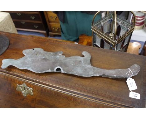AN ANTIQUE COPPER HARE WEATHER VANE 62cm 