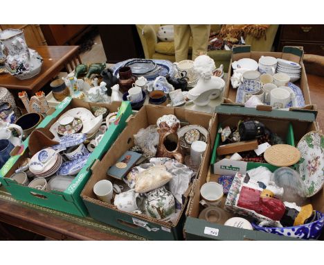 A LARGE ASSORTMENT OF CERAMICS AND CHINA including Edwardian and mid 1950's blue and white tiles, Royal Doulton series ware, 