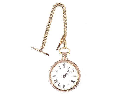 W Whitmore Northampton - a silver pair case pocket watch, the white enamel dial having a Roman numeral chapter ring in plain 