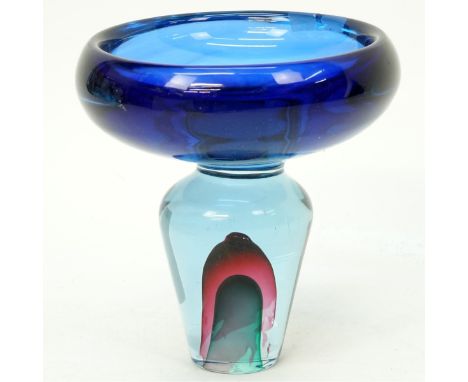 Vintage Murano Sommerso Glass Compote. Signed. Measures 10-3/4" H. Condition: Light surface scratches. Estimate: $200.00 - $3